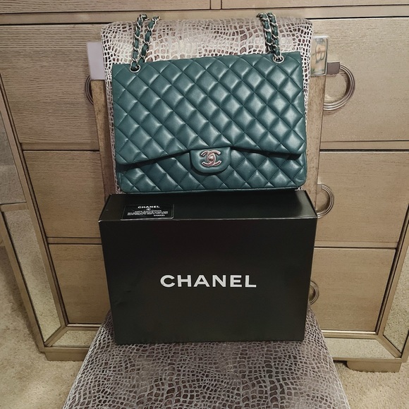CHANEL - Double Flap Bag Quilted - Lambskin Maxi - Est Retail $10,000 - Picture 1 of 15